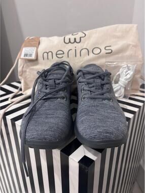 Merinos Wool Sneakers Gray Women’s Size 7 NEW With Dust Bag